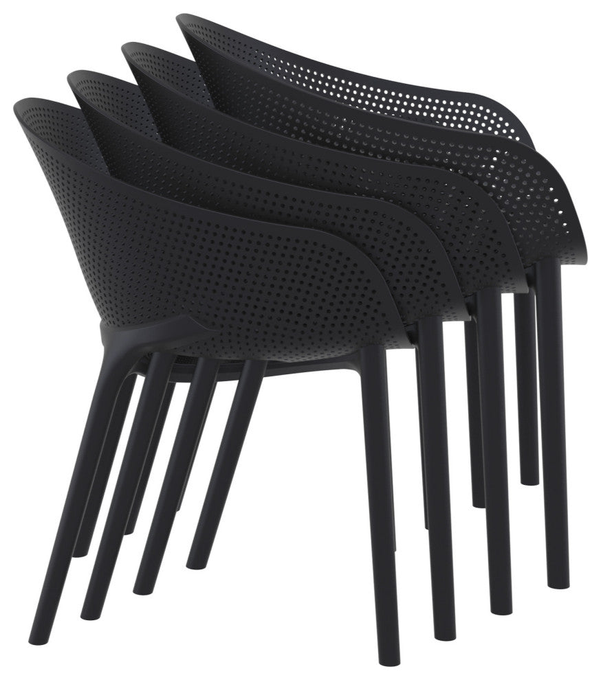 Sky Pro Stacking Dining Chair Black Set of 2