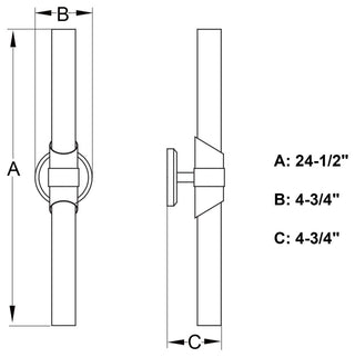 Vaxcel Lighting W0463 Webster 2 Light 25" Tall Bath Bar - Polished Nickel