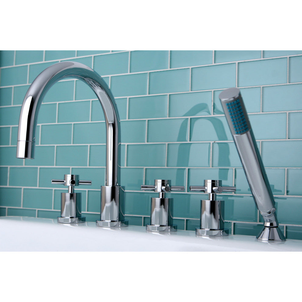 Kingston Brass 5-Piece Roman Tub Faucet, Polished Chrome