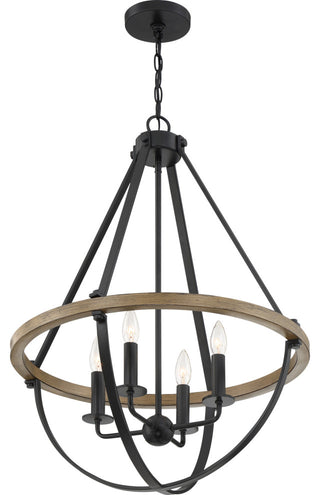 Quoizel BRL2823 Bartlett 4 Light 22"W Taper Candle Chandelier - Earth Black