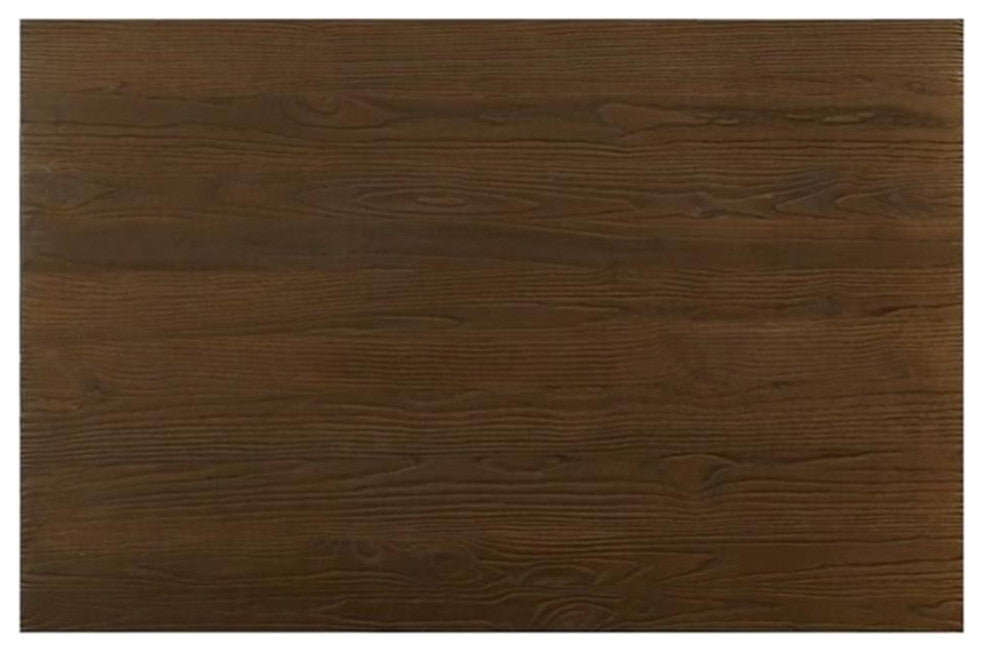 Furniture of America Mayfield Metal Counter Height Dining Table in Natural Elm