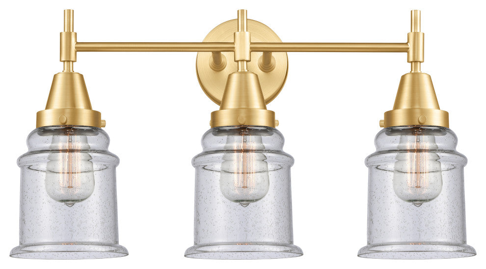 Innovations 447-3W-SG-G184-LED 3-Light Bath Vanity Light, Satin Gold