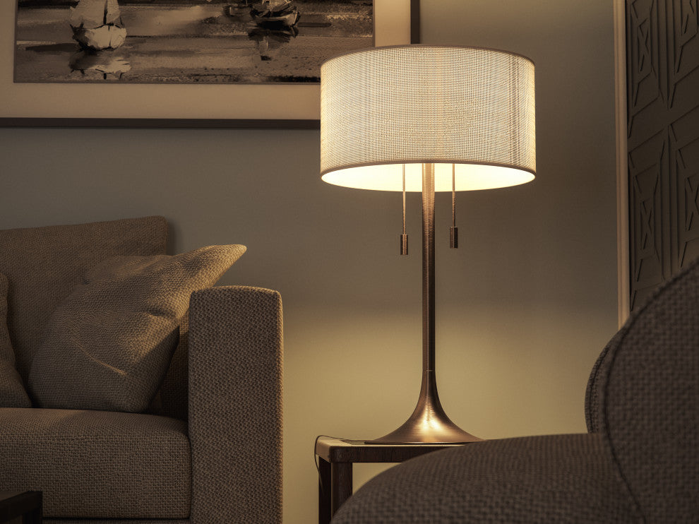 Kenroy 21404AB 2-Light Table Lamp, Stowe