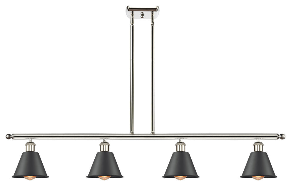 Innovations 516-4I-PN-M8-BK-LED 4-Light Island Light, Polished Nickel