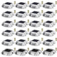 Solar Driveway Lights, Switch Button, Wireless, 6 LEDs, White, 24 Pieces