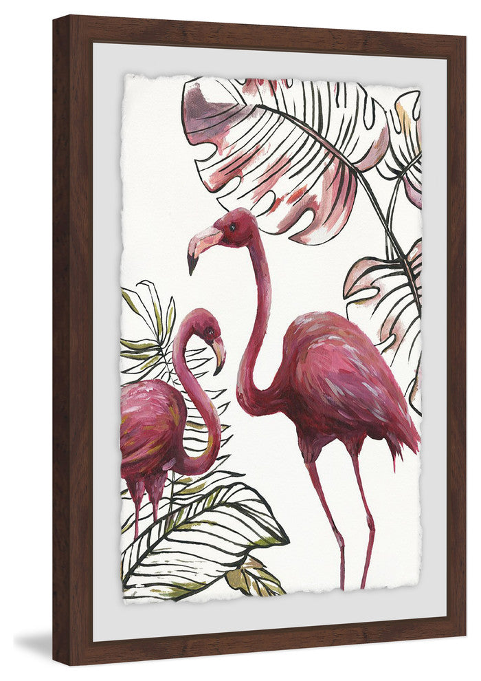 "Tropical Flamingos I" Framed Painting Print, 20"x30"