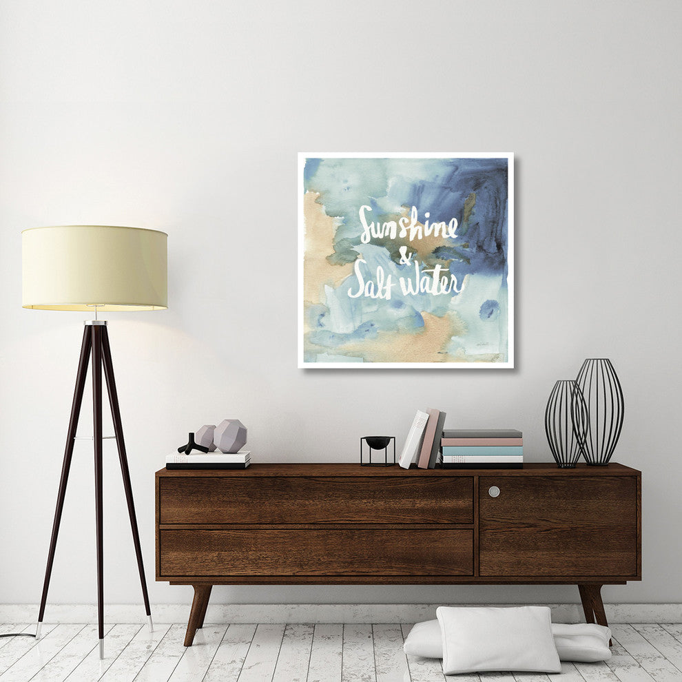 "Coastal Breeze Quotes I" Digital Paper Print by Anne Tavoletti, 38"x38"