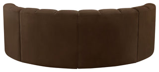 Arc Velvet Upholstered 4-Pc. Inward Curved Modular Sectional, Brown