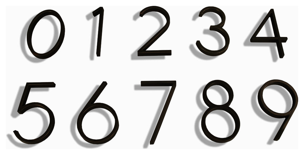 Floating House Number, Black, Number 1