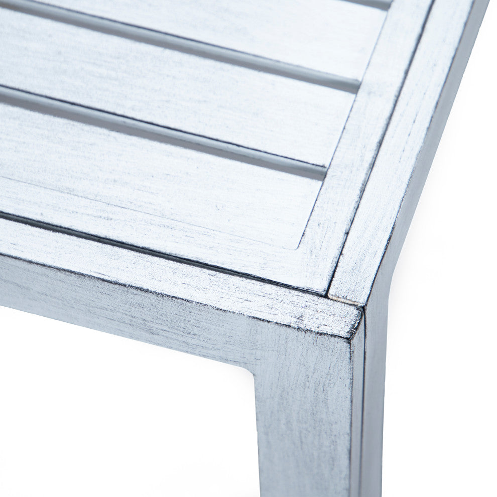 Leisuremod Chelsea Outdoor Patio Square Aluminum Coffee Table, Weathered Gray
