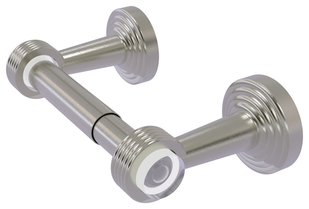 Pacific Beach 2-Post Toilet Tissue Holder with Groovy Accents, Satin Nickel