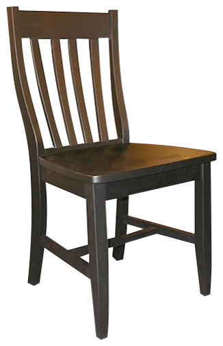 International Concepts Schoolhouse Wood Dining Chair in Black (Set of Two)