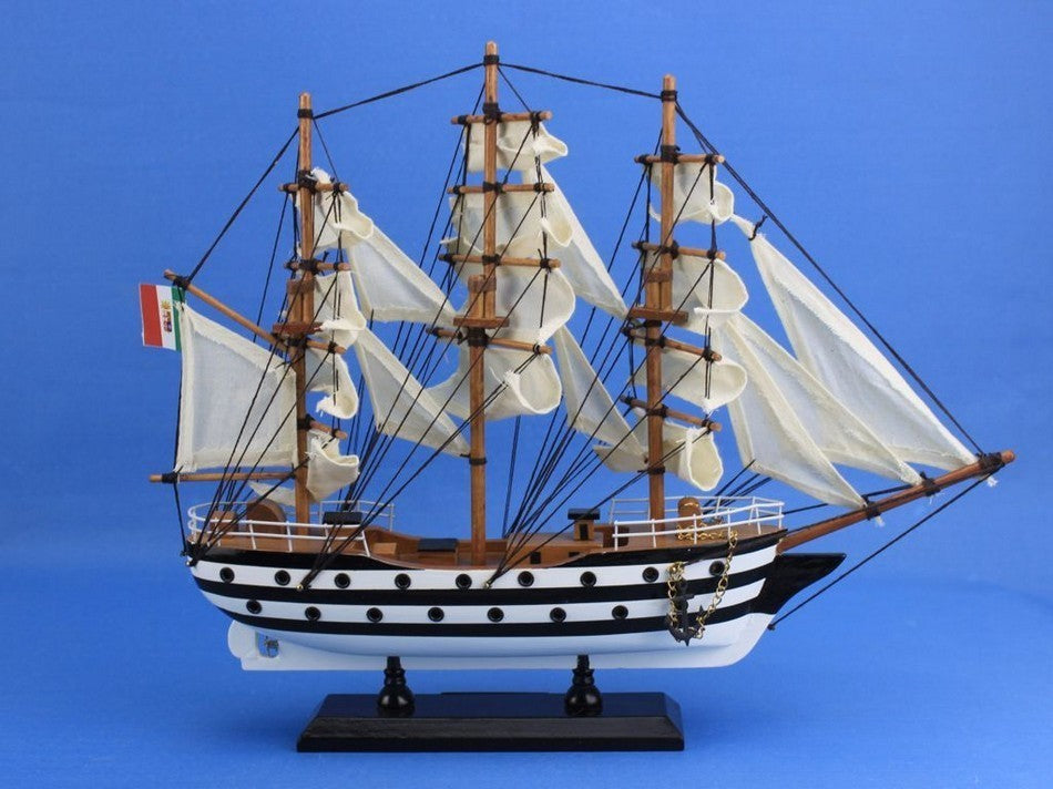 Wooden Amerigo Vespucci Tall Model Ship, 15"