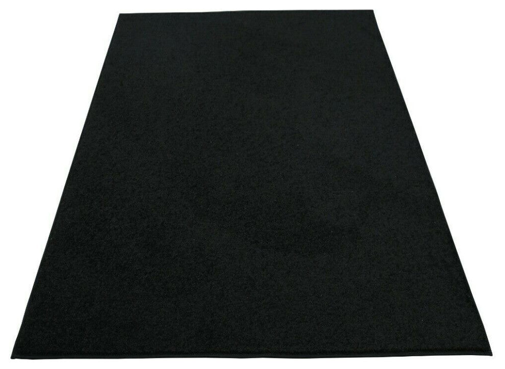 Furnish My Place Black 3' x 14' Solid Color Rug Runner Made In Usa