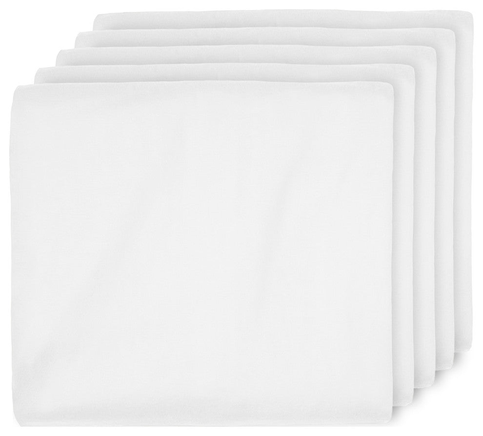 Bare Home Flannel Fitted Bottom Sheet, White, Queen, Set of 5