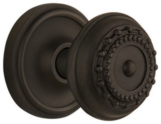 Single Classic Rosette With Meadows Knob, Antique Brass, Oil Rubbed Bronze