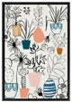 Sylvie Plant Kingdom  Framed Canvas by Teju Reval, Black 23x33