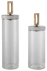 Uttermost Hayworth Seeded Glass Containers, 2-Piece Set