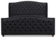 Contemporary King Size Bed Frame, Polyester Upholstery With Button Tufting