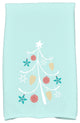 Pinecone Tree Decorative Holiday Geometric Print Hand Towel, Aqua