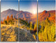 "Majestic Fall Mountains Range" Metal Wall Art, 3 Panels, 36"x28"