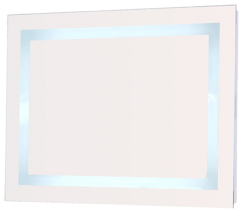36" Rectangular Led Bordered Illuminated Mirror With Bluetooth Speakers