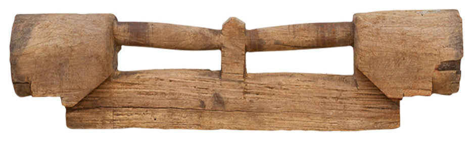 Antique Teak Cartwheel Axle