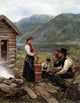 Jahn Ekenaes Familie Norsk Fjordlandskap, 21"x28" Wall Decal