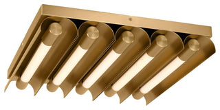 Carson Five Light Flush Mount, Burnished Brass