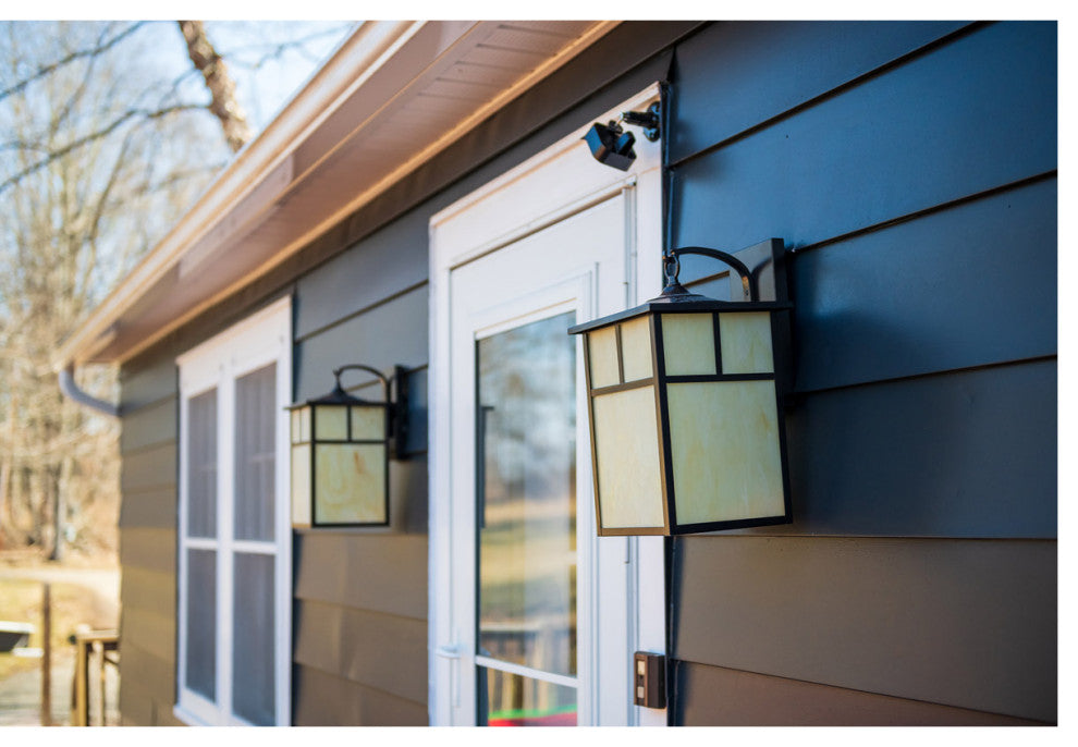 Coldwater 1-Light Outdoor Wall Lantern, Burnished, H1y Glass