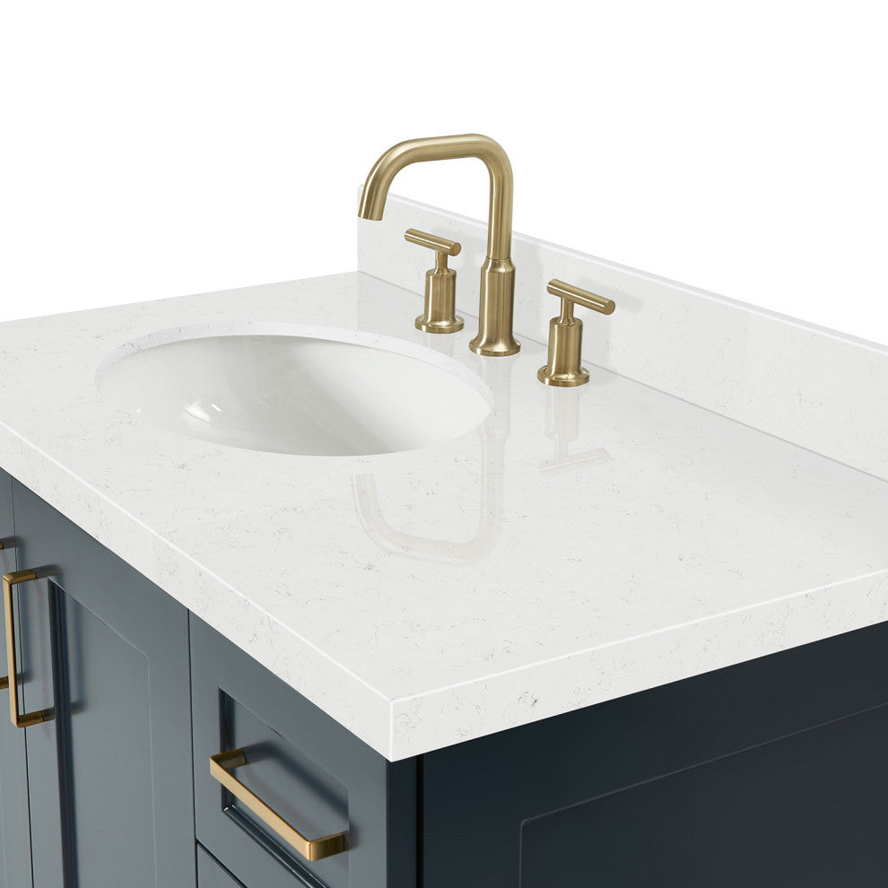 Ariel Taylor 36" Left Offset Single Oval Sink Bathroom Vanity