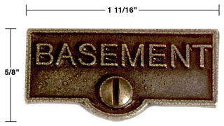 10 Switch Plate Tags BASEMENT Name Signs Labels Cast Brass |