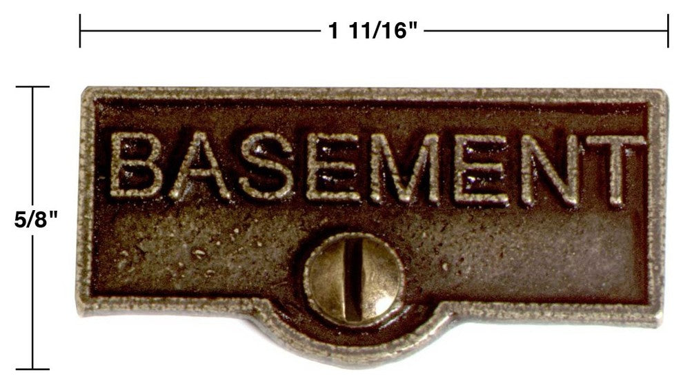 10 Switch Plate Tags BASEMENT Name Signs Labels Cast Brass |