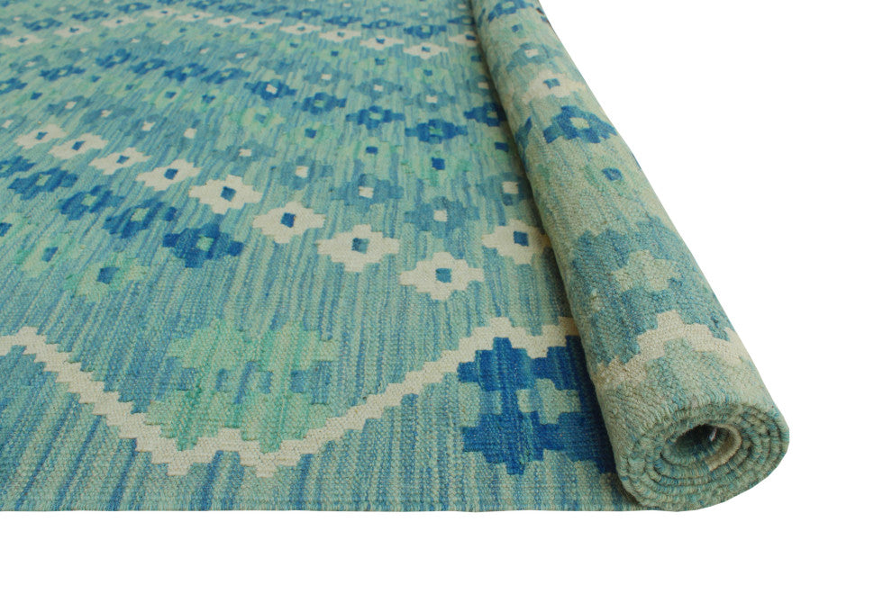 Flatweave Lorena Light Green/Blue Rug, 5'8x8'0