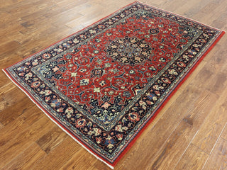 New Fine Persian Sarouk Hand Knotted Wool Rug 4' X 7'