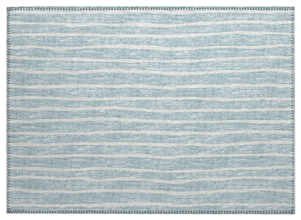Indoor/Outdoor Laidley LA1 Sky Blue Machine Washable 1'8" x 2'6" Rug