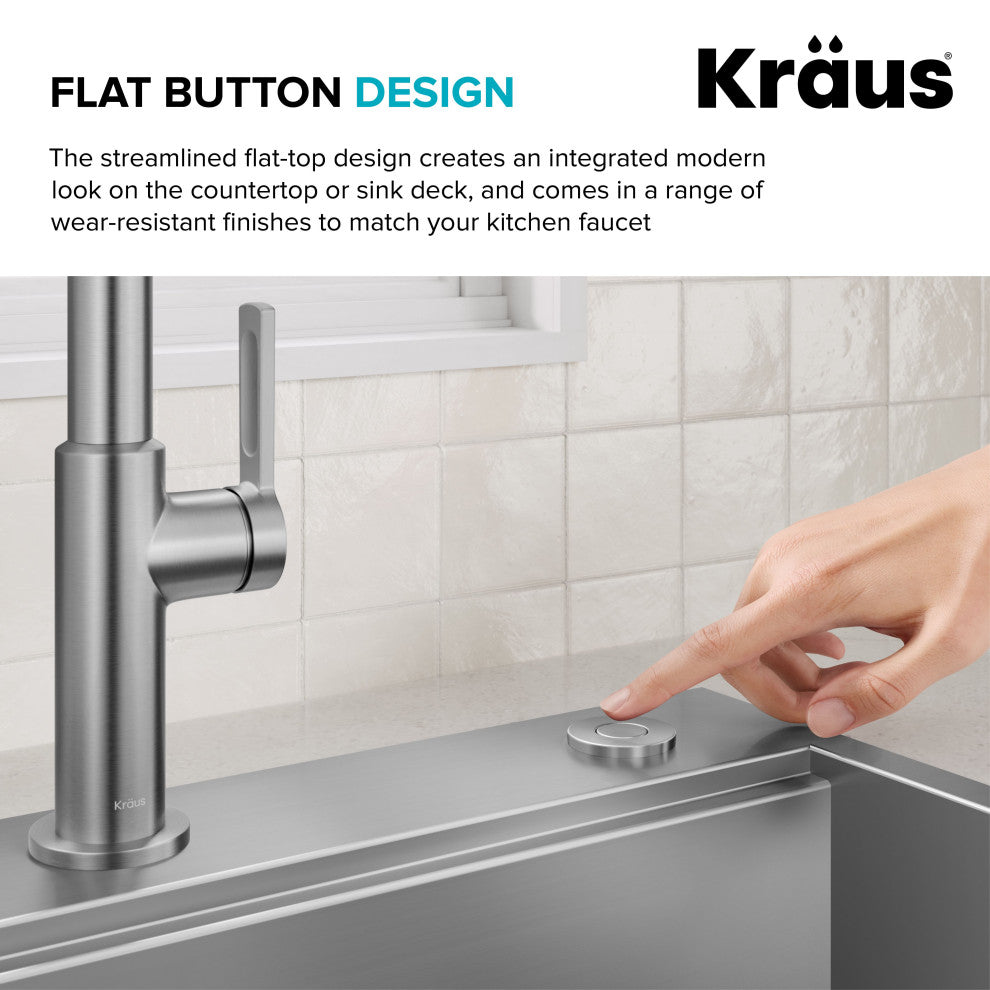 KRAUS Garbage Disposal Air Switch Kit 2 Flat Push Buttons SFS, Kwda-200sfs