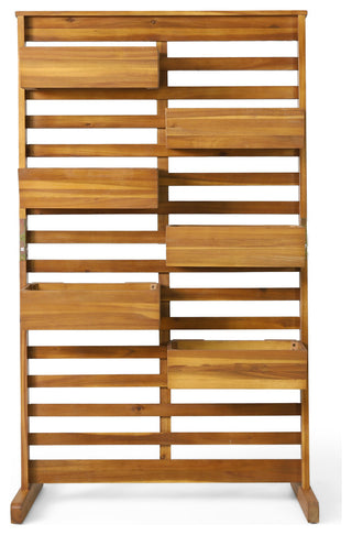 Pineview Outdoor Customizable Acacia Wood Plant Stand, Teak