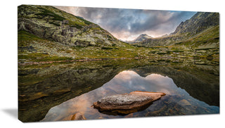 "Mountain Lake Over Skok Waterfall" Wall Art, 32"x16"