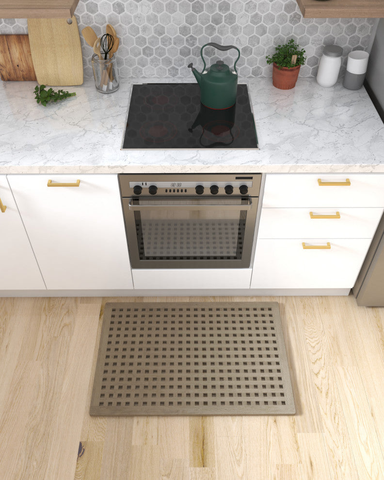 Grate-Mist Kitchen Anti-Fatigue Teak Floor Mat