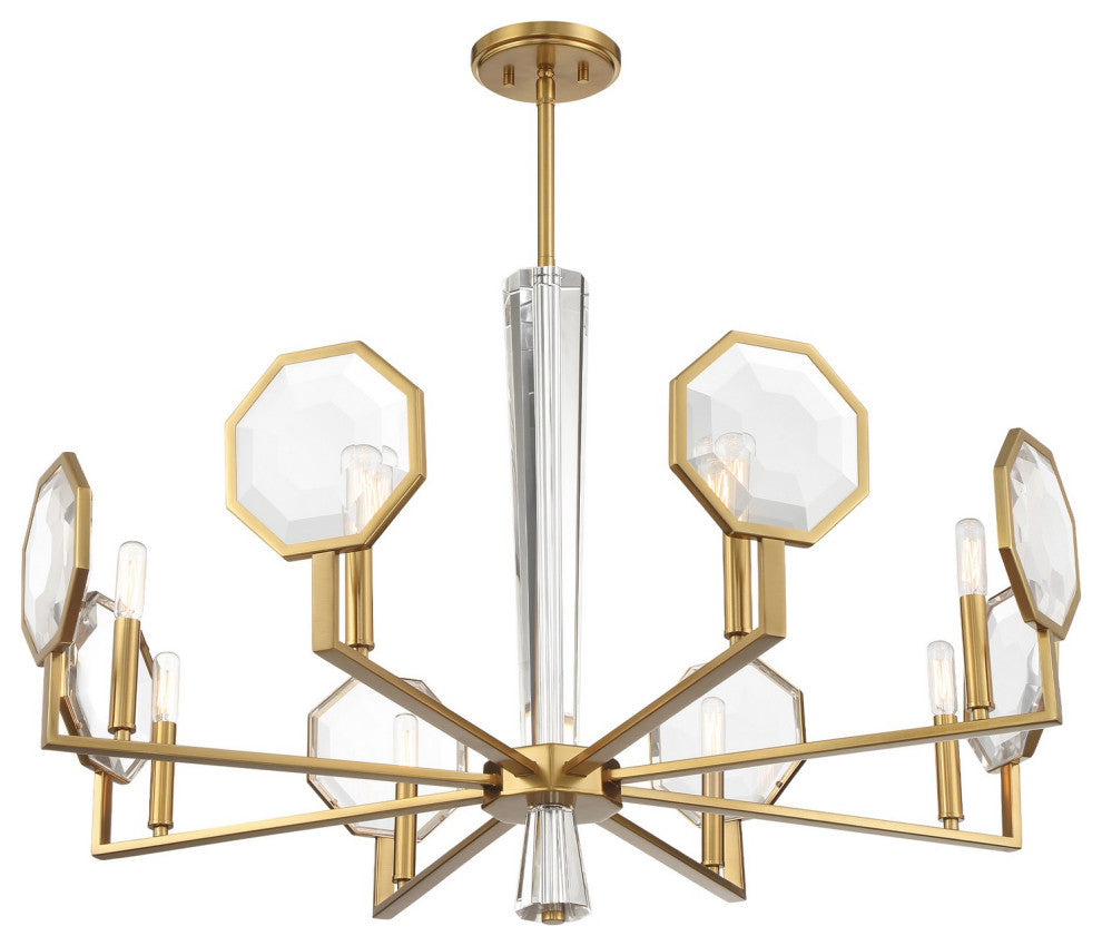 Leighton 8-Light Chandelier, Warm Brass