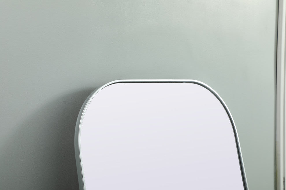 Metal Frame Arch Full Length Mirror 35X66 Inch, Silver