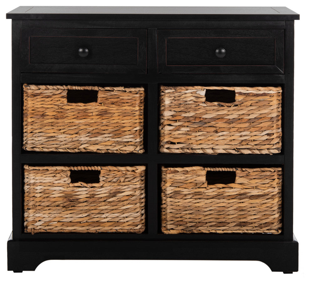 Safavieh Herman Storage Unit, Distressed Black