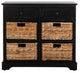Safavieh Herman Storage Unit, Distressed Black