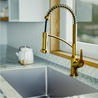 Karran Single-Handle Pull-Down Sprayer Kitchen Faucet, Gold