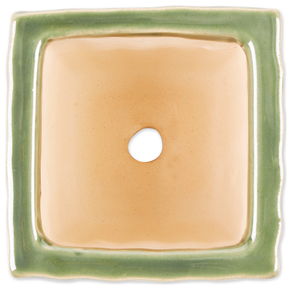 Green Square Ceramic Small Planter (Set of 3)
