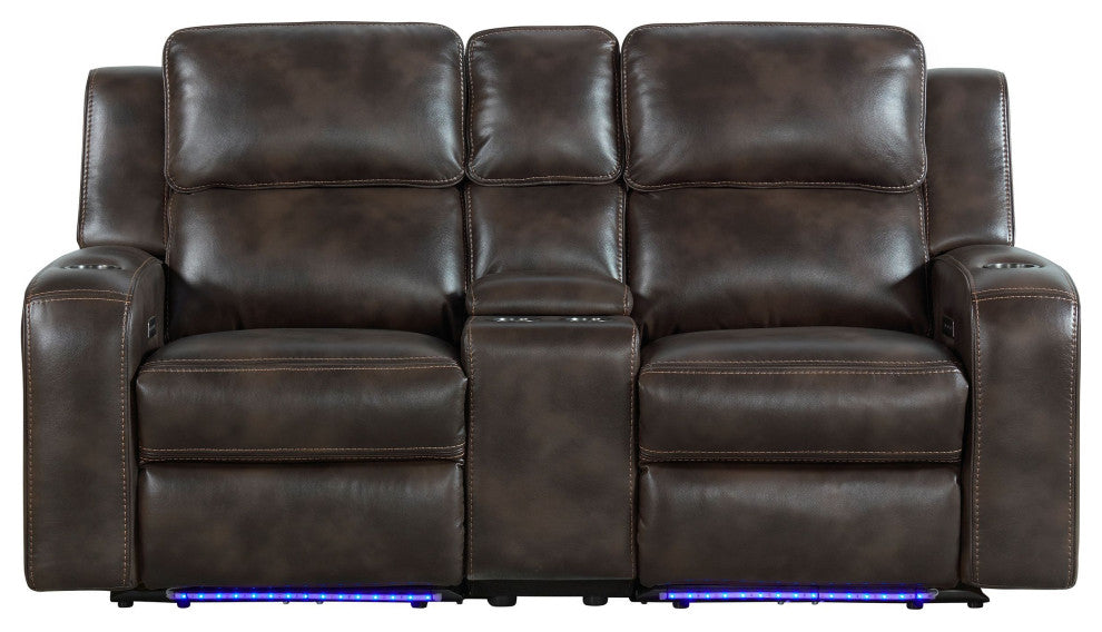 Silhouette 3-Piece Loveseat With Dual-Power Recline, Bolero Coffee