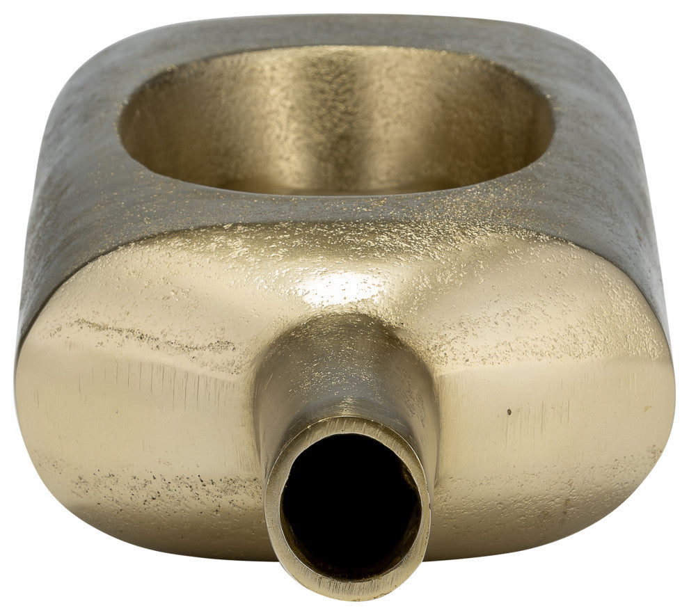 Metal, 16"H, Tall Modern Open Cut Out Vase, Gold