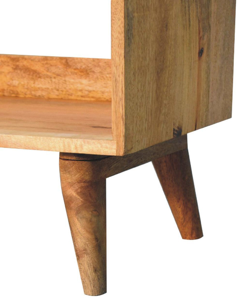 Oak-ish Nordic Storage Bench With Mud Linen