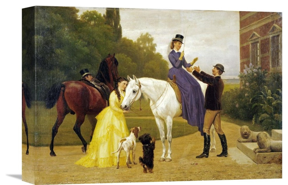 "Home From Riding" Stretched Canvas Giclee by Otto Bache, 16"x11"